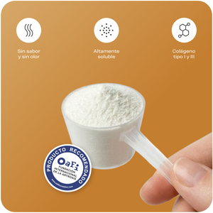 Colágeno con sello OAFI, sin olor ni sabor, altamente soluble, tipo I y III