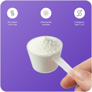 Colágeno sin sabor ni olor, altamente soluble y tipo I y III
