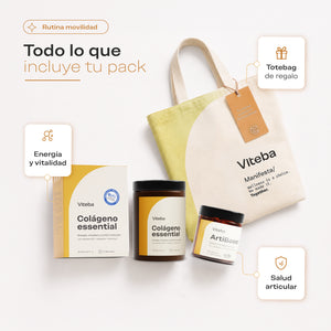 Pack Movilidad con Colágeno Essential: energía y vitalidad, ArtiBoost para salud articular y Totebag de regalo