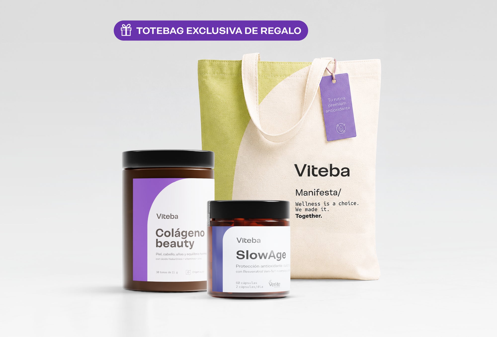 Pack Viteba de Colágeno Beauty y SlowAge con tote bag de regalo