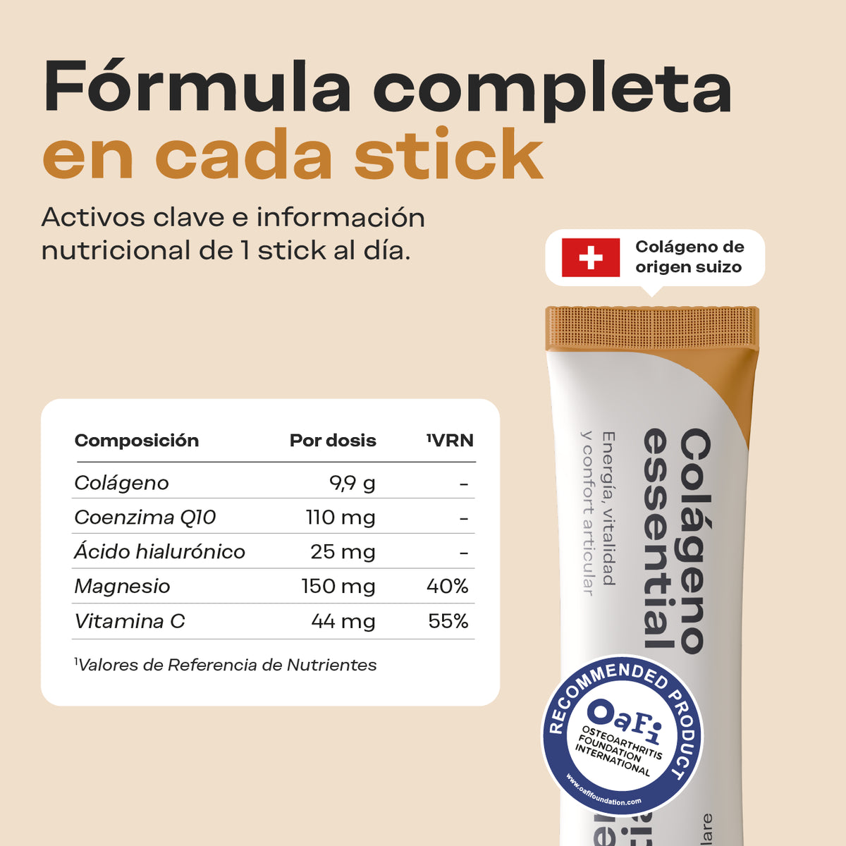 Sticks Essential: activos clave e información nutricional
