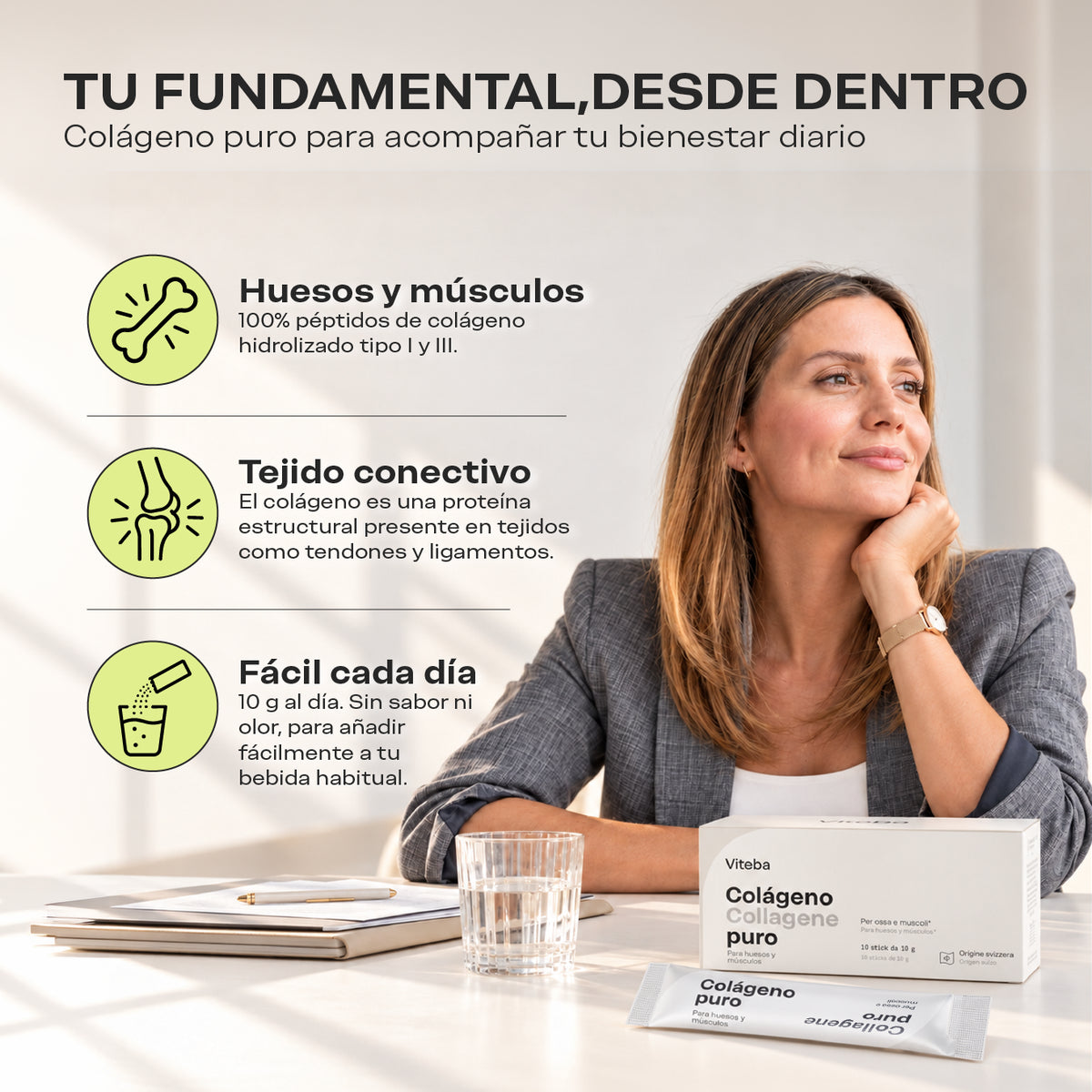 Sticks Puro: huesos y músculos, tejido conectivo, fácil cada día 10 g